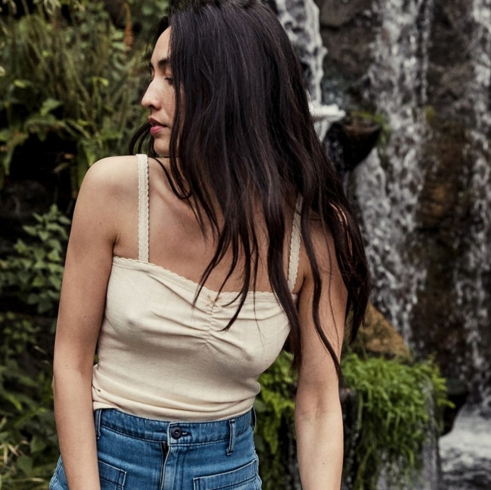 Doen Blue Ribbed Camisole Tank - Picture 2 of 9